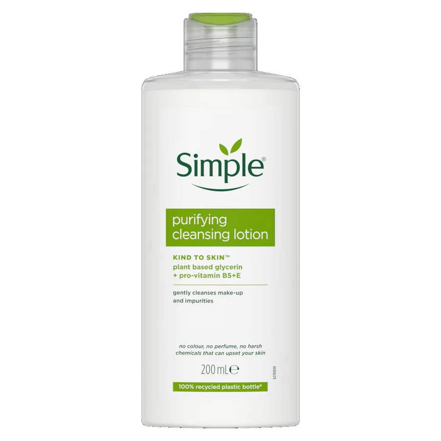 SIMP001_bb6ef898-6245-4235-8da0-3b25617718f5 Simple Purifying Cleansing Lotion 200ml - Image 1